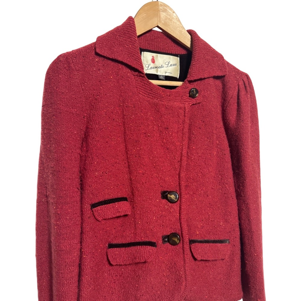 Anthropologie Laureate Lane Wool Blend Sweater Blazer Button Front‎ Pockets Sz S